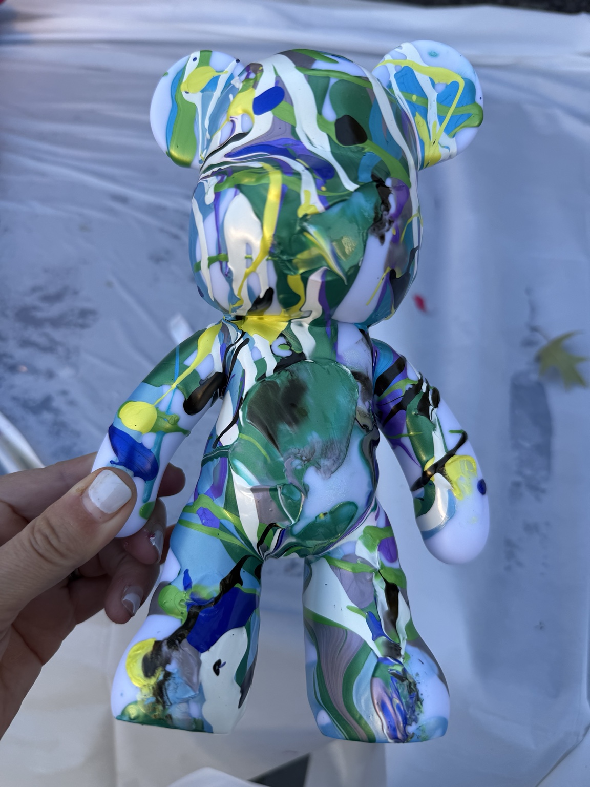 Green and blue bear